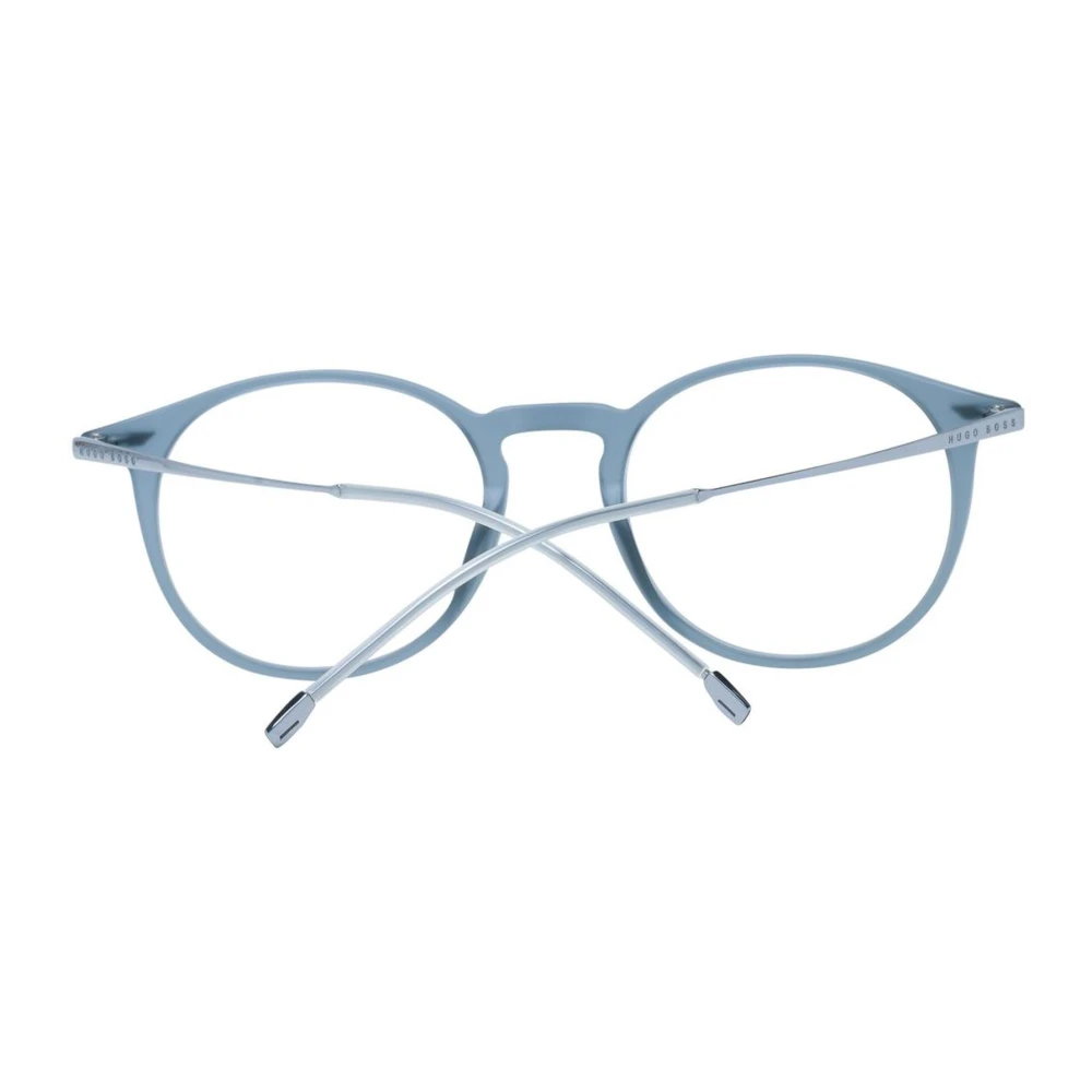 Hugo Boss Blauwe Ronde Optische Monturen Blue Heren