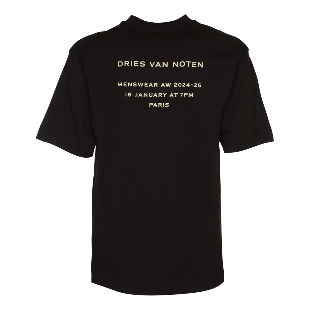 Dries Van Noten Zwarte T-shirts en Polos Heli Black Heren