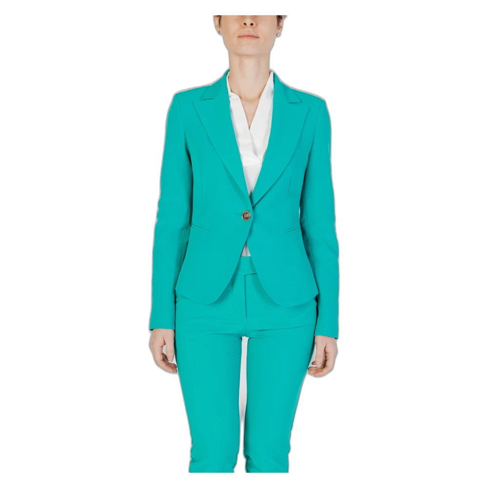 Rinascimento Grön Knäppt Blazer med Fickor Green, Dam