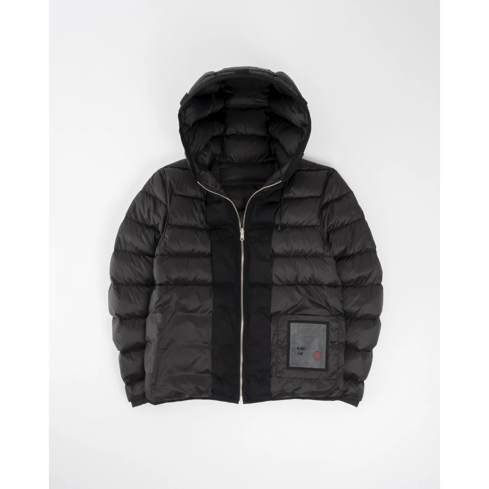 Ten C Gewatteerd Dons Hoodie met Zakken Black Heren