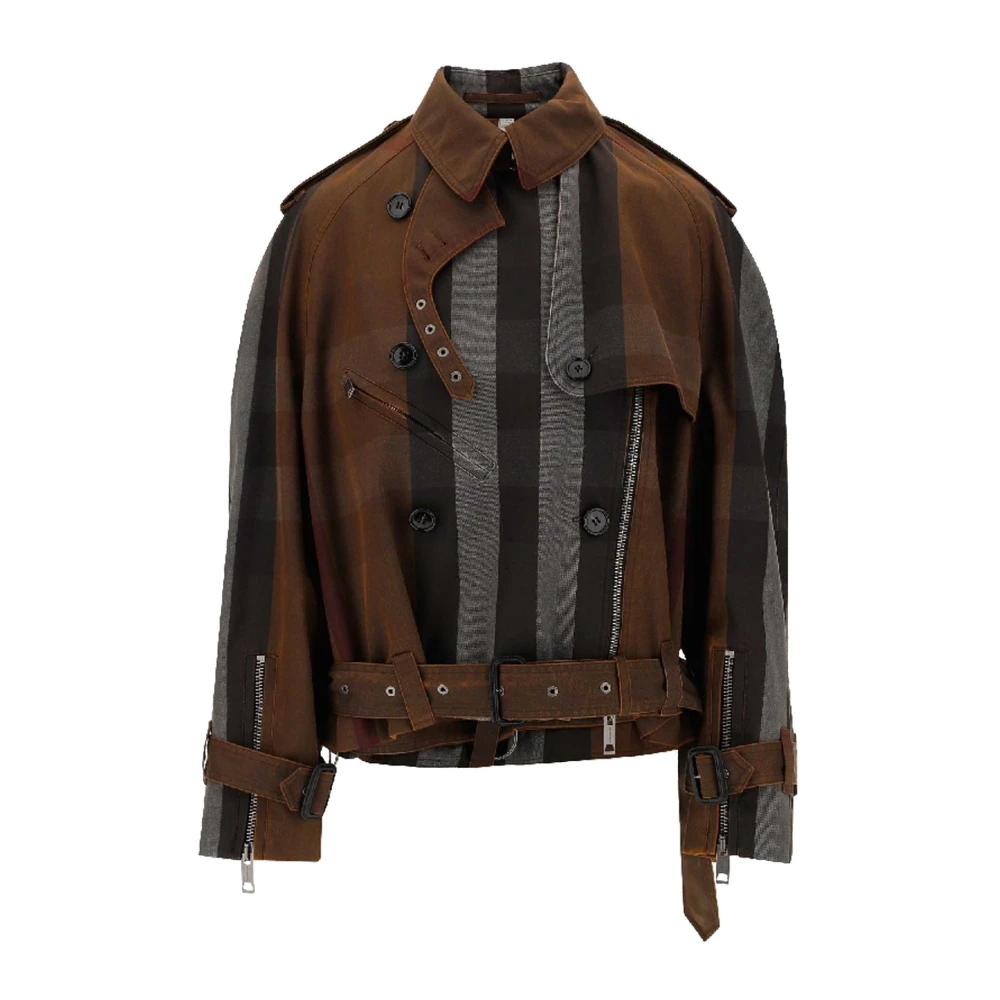 Burberry Dubbelrijige Bikerjas Brown Dames