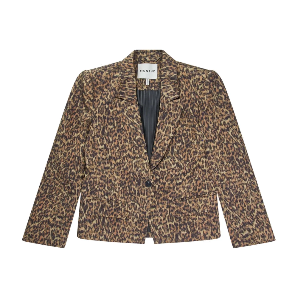 Munthe Stijlvolle Blazer met All-Over Print Brown Dames