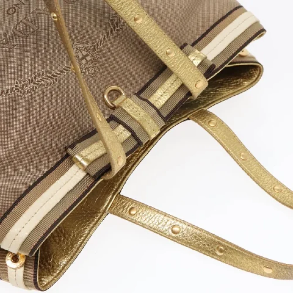 Prada Vintage Pre-owned Canvas handbags Beige Dames