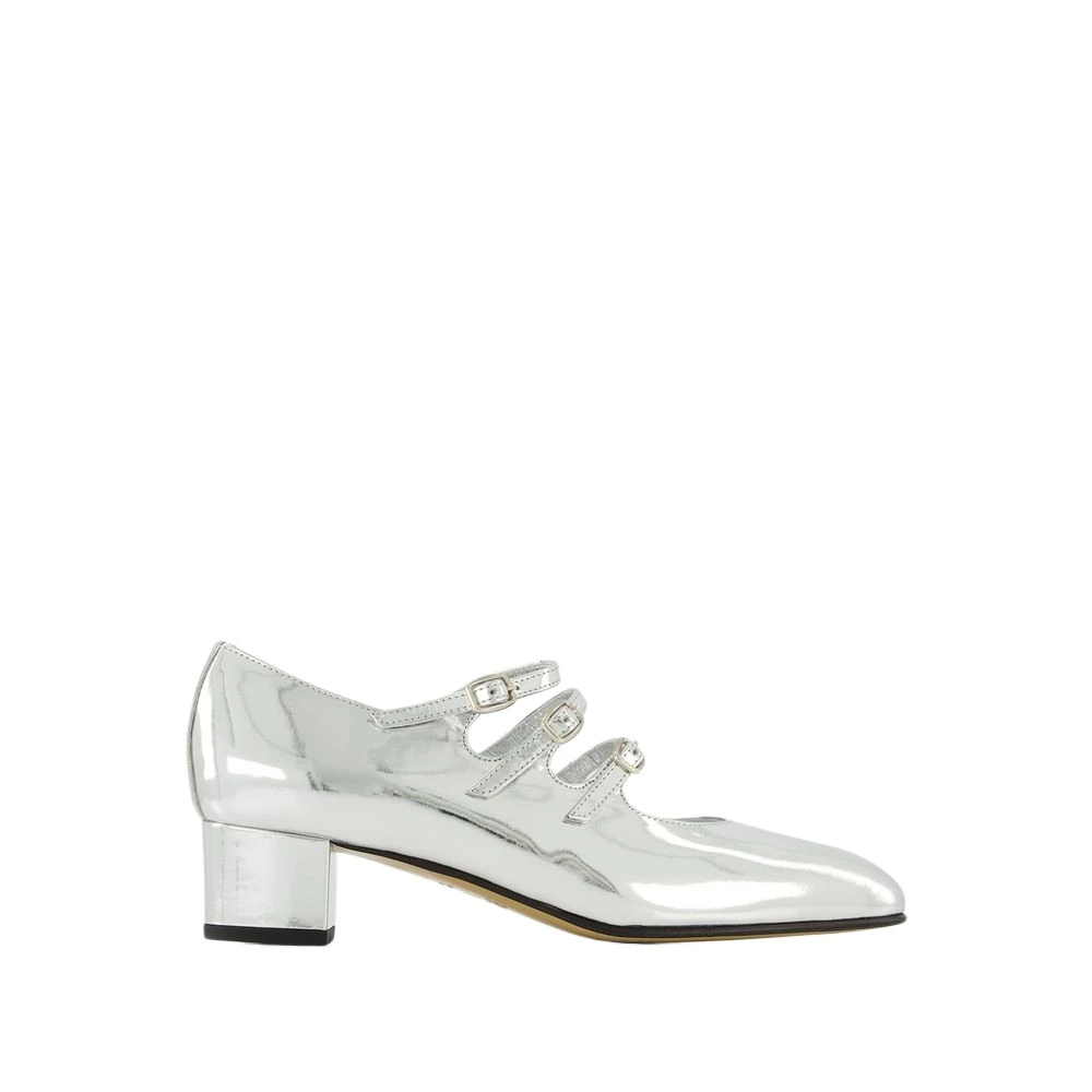 Carel Zilveren Glitterleren Pumps Gray Dames