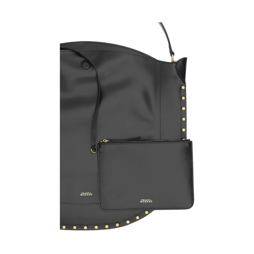 Isabel marant Geometrische leren hobo tas met plat handvat Black Dames