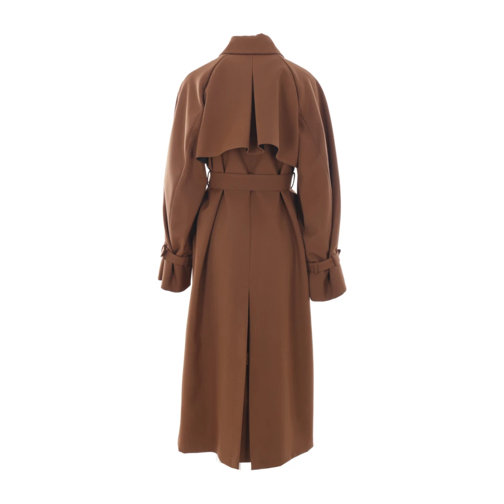 Max Mara Bruine Oversize Wollen Trenchcoat Brown Dames