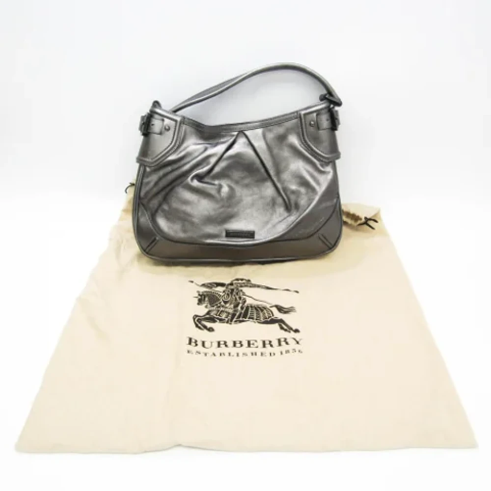 Burberry Vintage Pre-owned Leather shoulder-bags Gray Dames