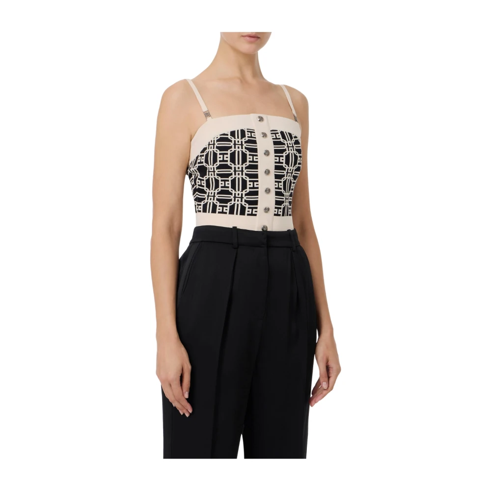Elisabetta Franchi Stijlvolle Top Con Patroon Blouse Multicolor Dames