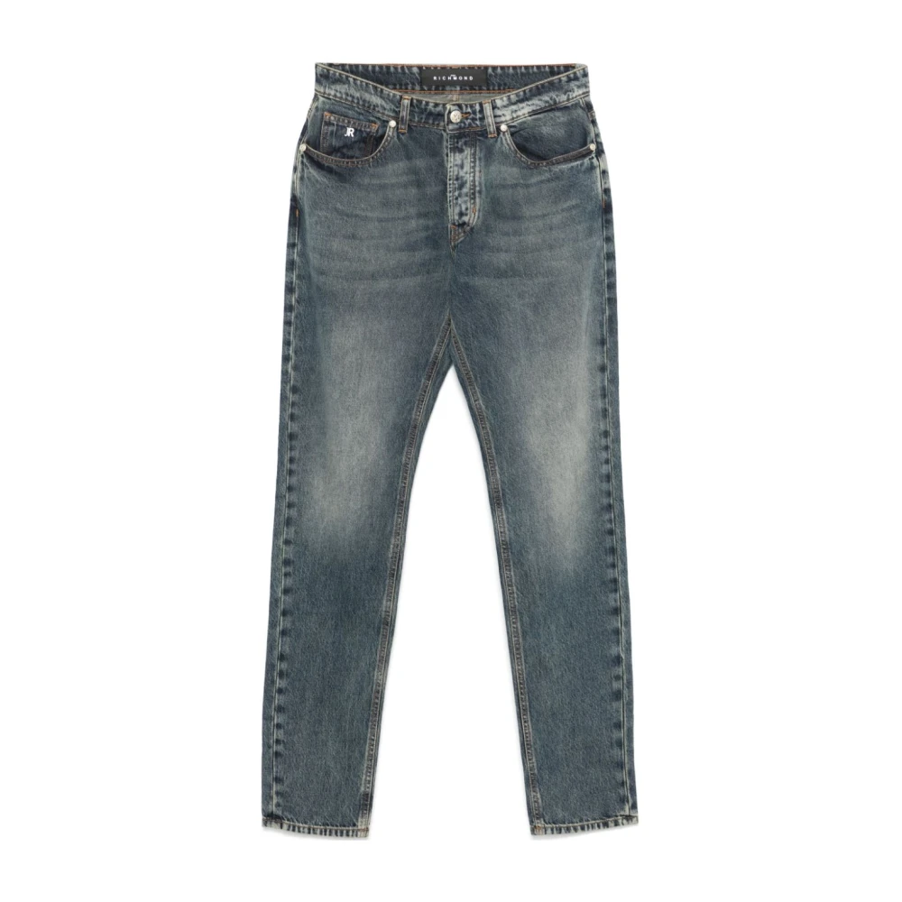 John Richmond Blauwe Denim Jeans Straight Leg Blue Heren