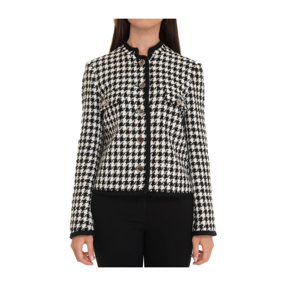Pennyblack Katoenen blazer met pied de poule patroon Black Dames
