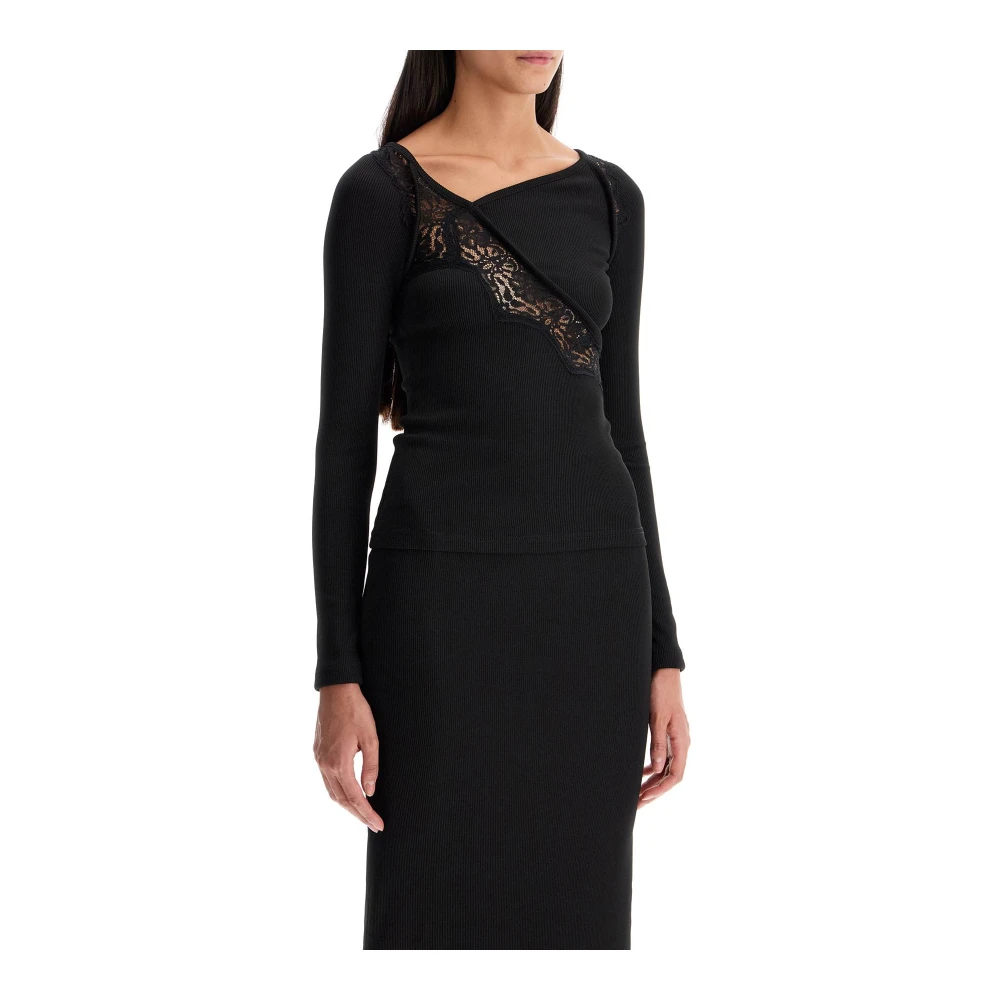Christopher Esber Top met kantdetail Black Dames
