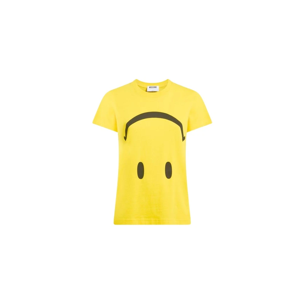 Moschino Yellow T-Shirts, Female, 2XL, Smiley® Cotton Jersey T-Shirt