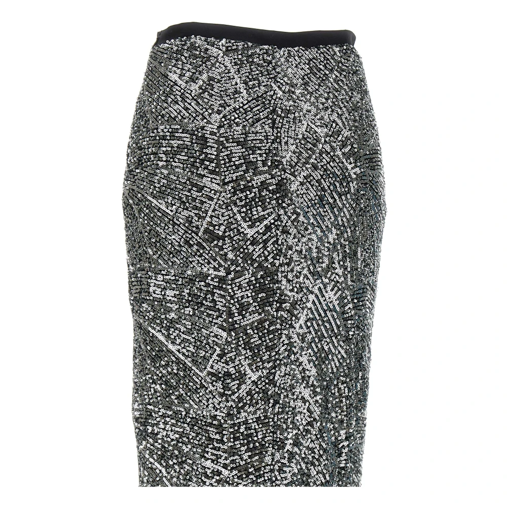 Kaos Zilveren Pailletten Crepe Rok Gray Dames