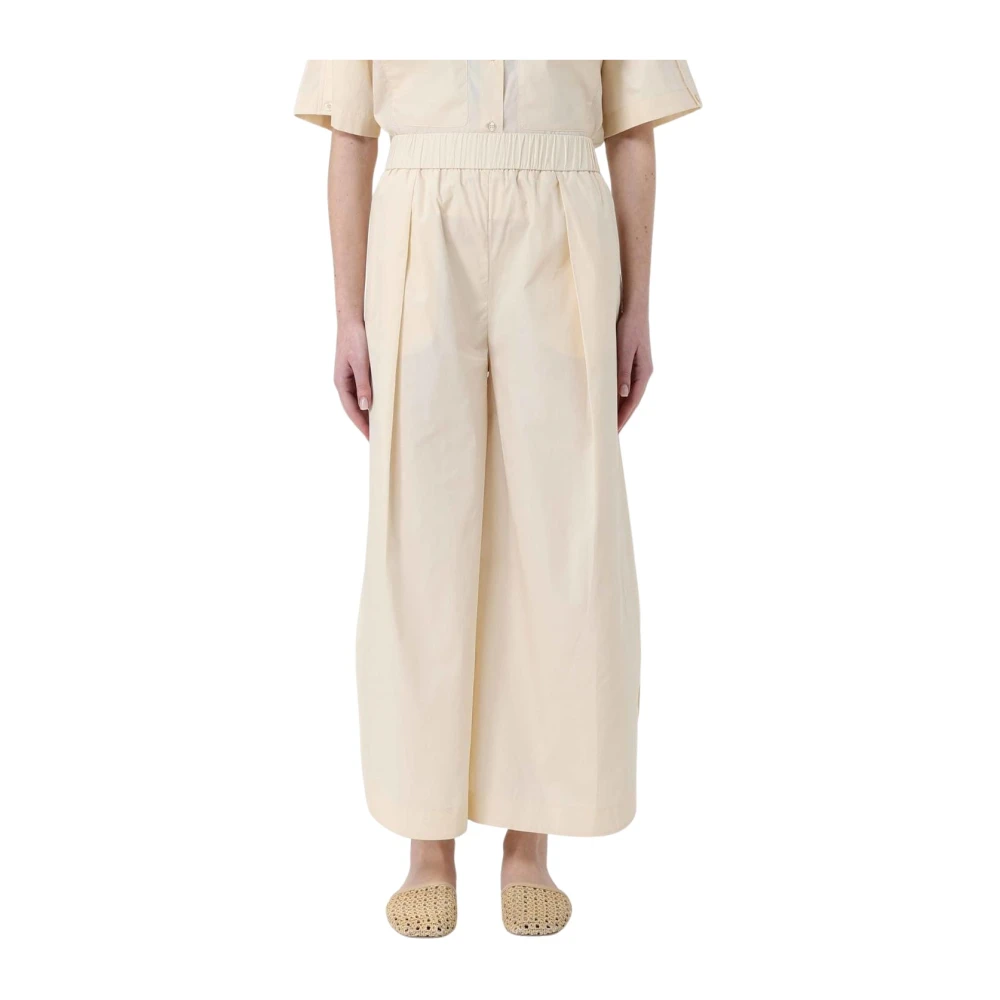 Colmar Donna Beige Wide Leg Cotton Pants