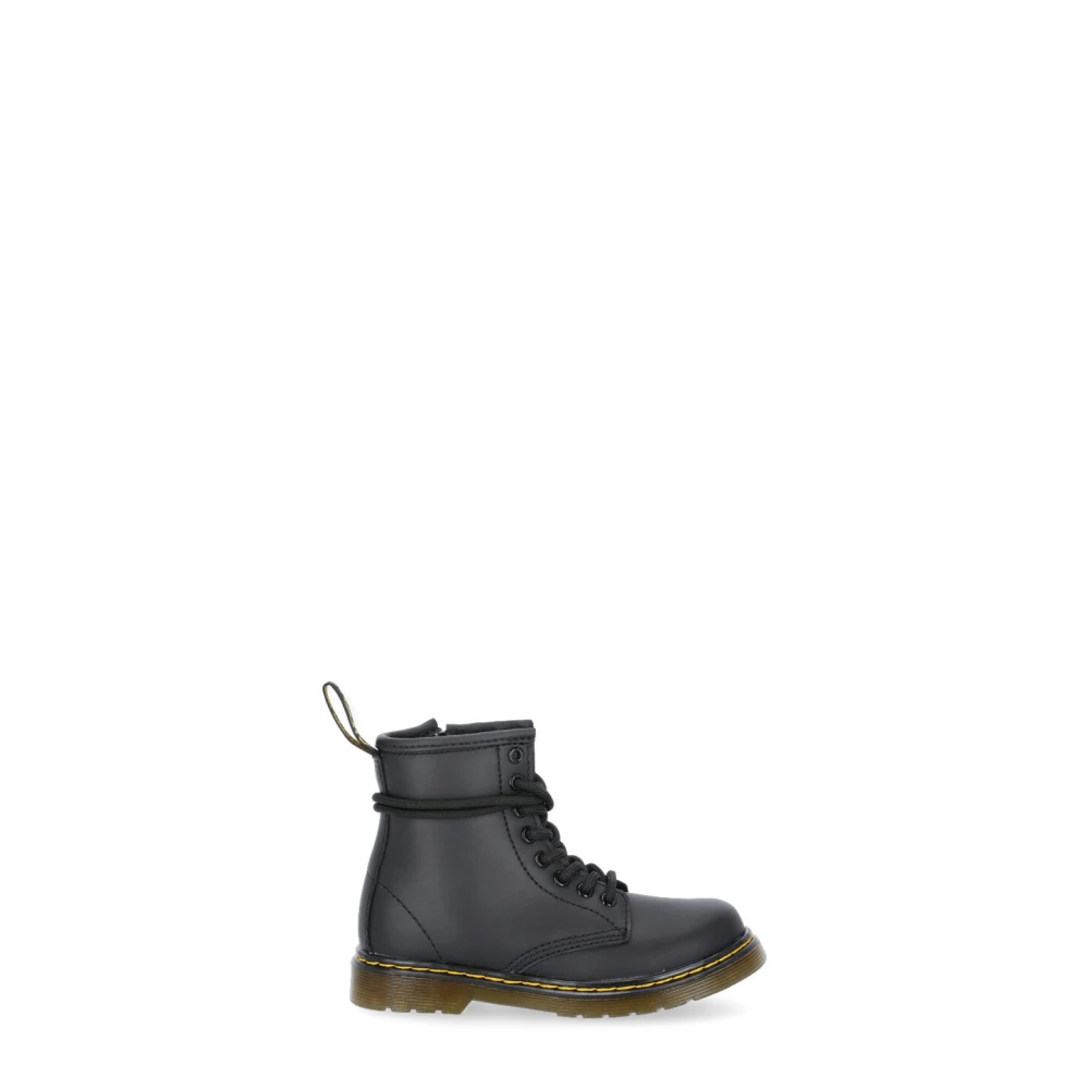 Dr. Martens Svarta Läderkängor med Sidoficka Black, Pojke