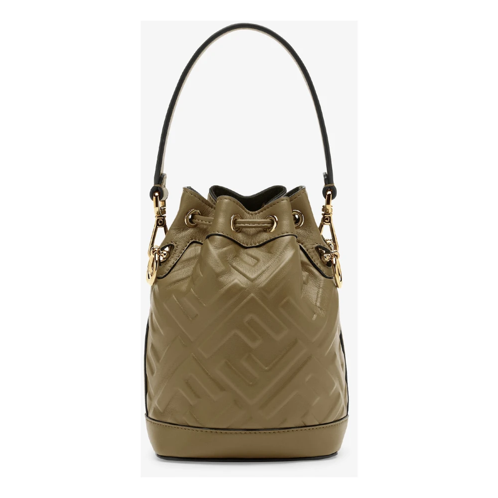 Fendi Groene Iconische FF-motief leren tas Green Dames