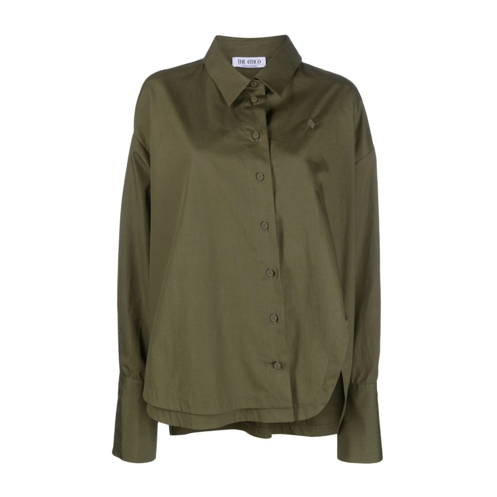 The Attico 390 Military Kota` Shirt Green Dames