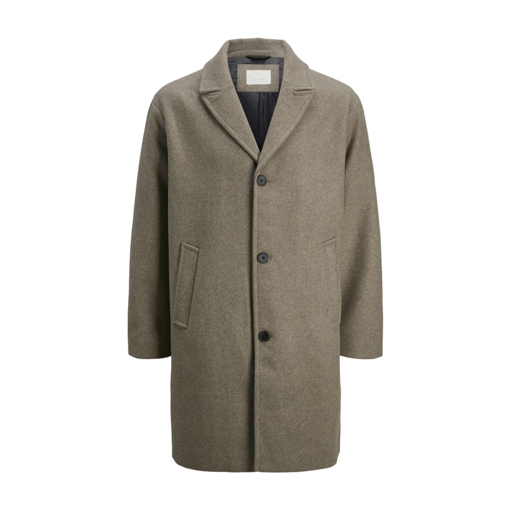 Jack & jones Elegante Greige Wollen Jas Gray Heren