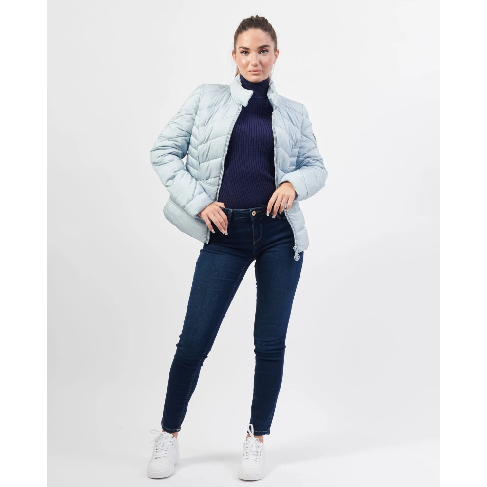 Guess Blauwe Gewatteerde Geïsoleerde Jas Blue Dames