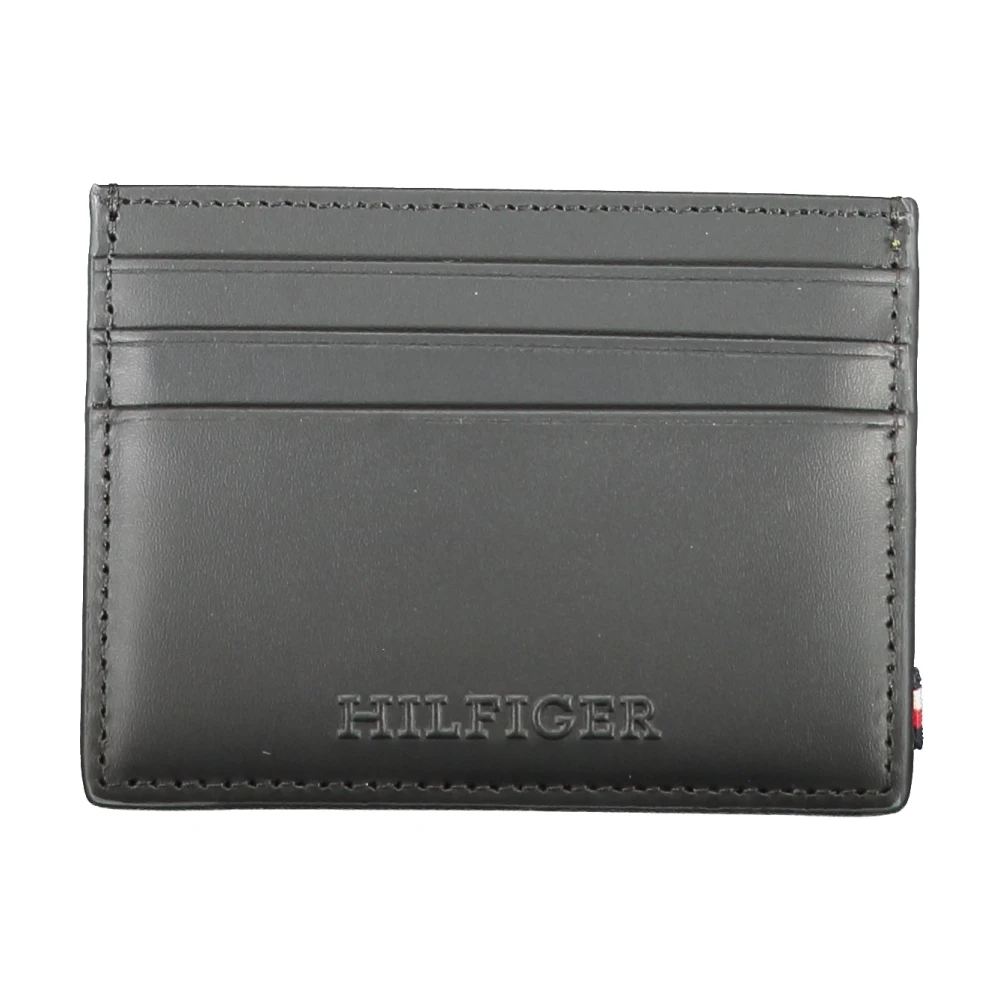 Tommy Hilfiger Heren Portemonnee Zwart Kaarthouder Contrast Logo Black Heren