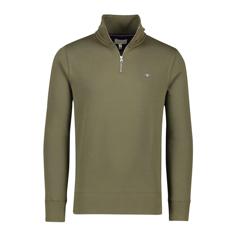 Gant Groene Half Zip Sweater Green Heren