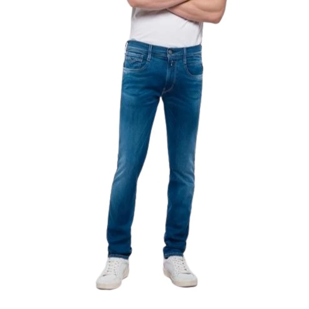 Replay Slim Fit Hyperflex Jeans | Blauw Denim 350 Blue Heren