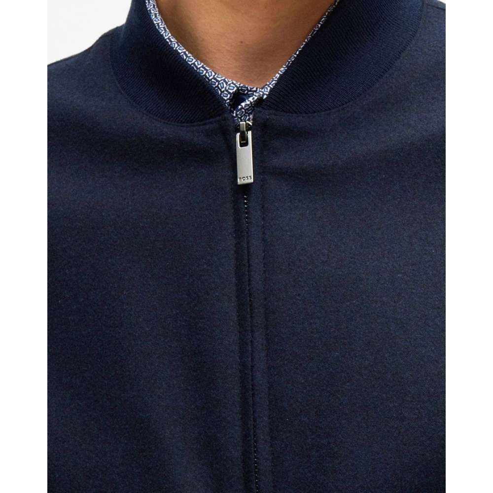 Hugo Boss Blauwe Slim Fit Jas van Wolmix Blue Heren