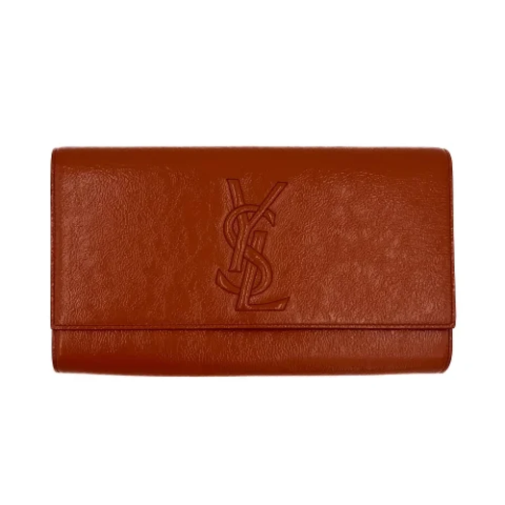 Yves Saint Laurent Vintage Pre-owned Leather clutches Orange Dames