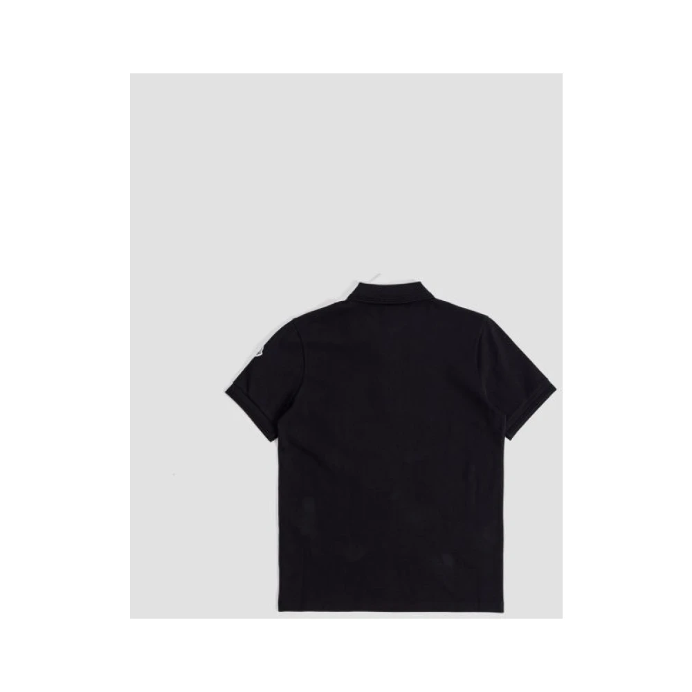 Moncler Navy Half-Zip Polo Shirt met Tricolor Details Black Heren
