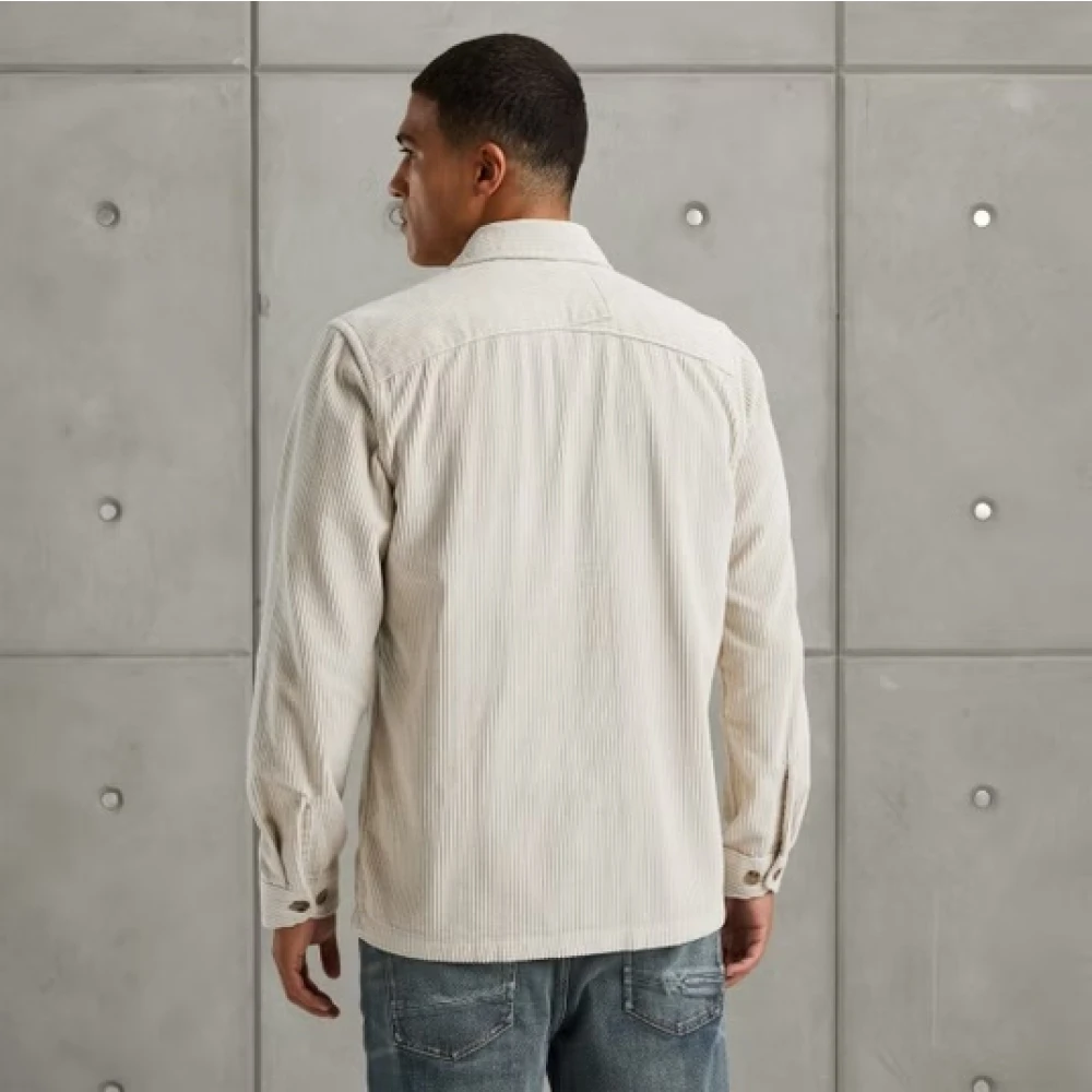 Cast Iron Ribcord Overshirt Solid Shirt Beige Heren