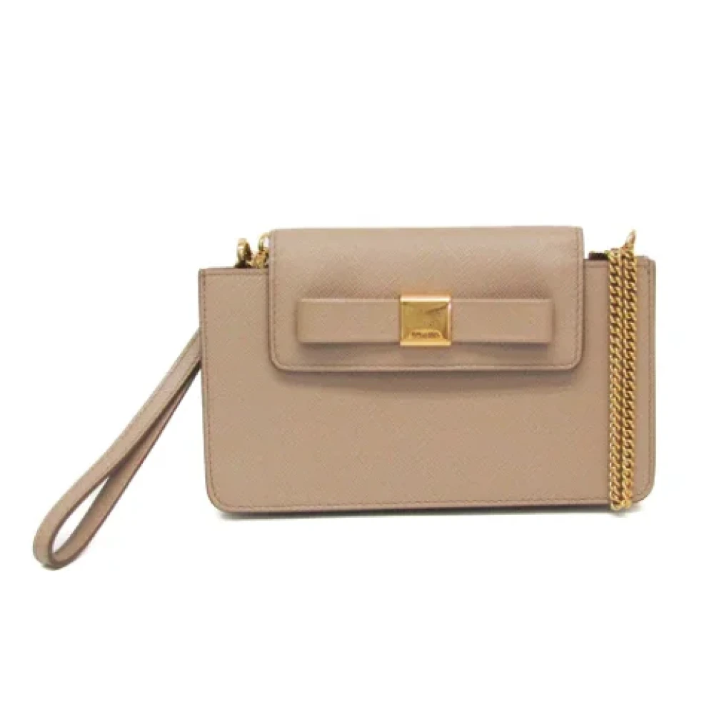 Prada Vintage Pre-owned Fabric prada-bags Beige Dames