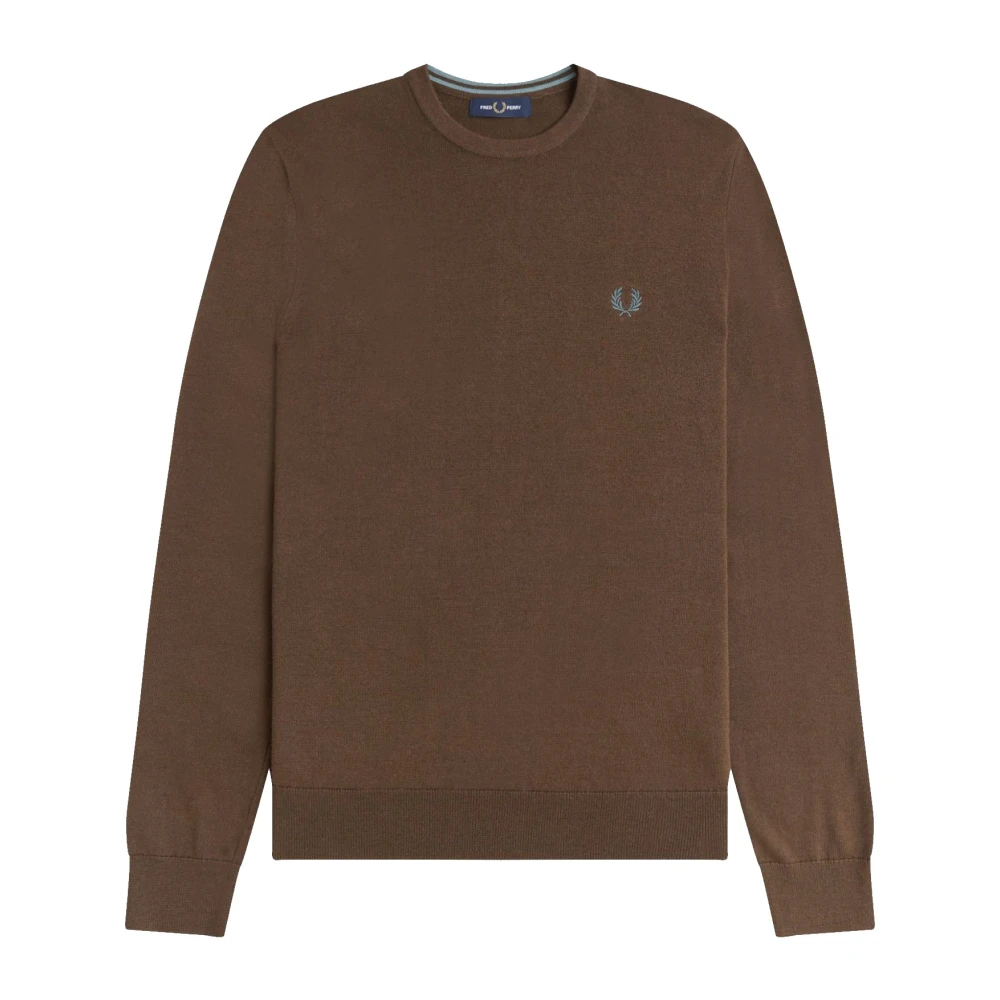 Fred Perry Men's Brown Classic Round-Neck Knit