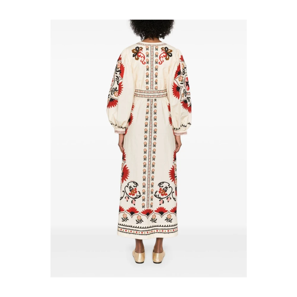 Farm Rio Mandala Cream Maxi Jurk Multicolor Dames