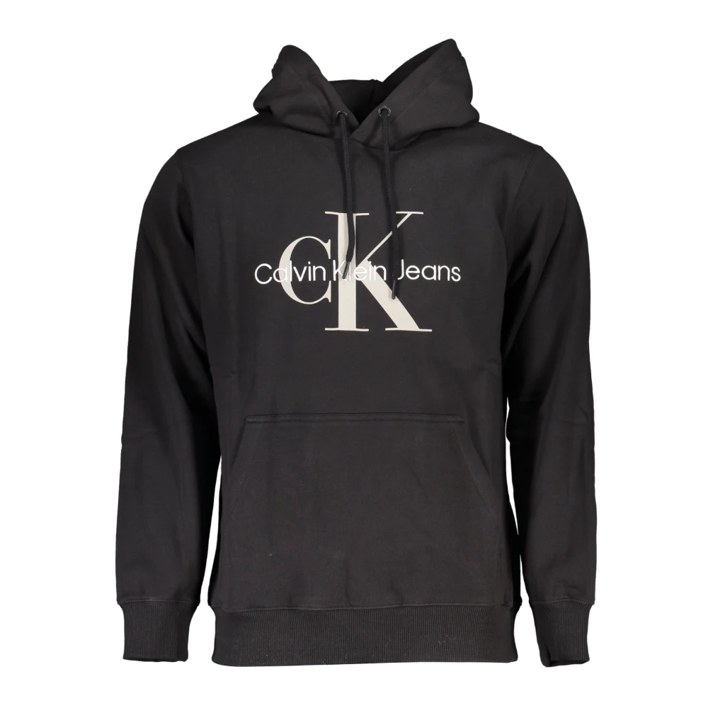Calvin Klein Men's Black Hoodies,, Hoodie With Contrast Details Extra Large