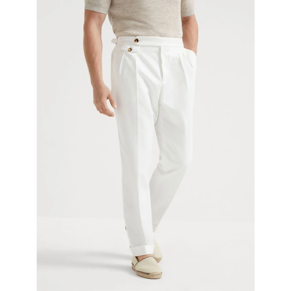 BRUNELLO CUCINELLI Elegante Herenbroek White Heren