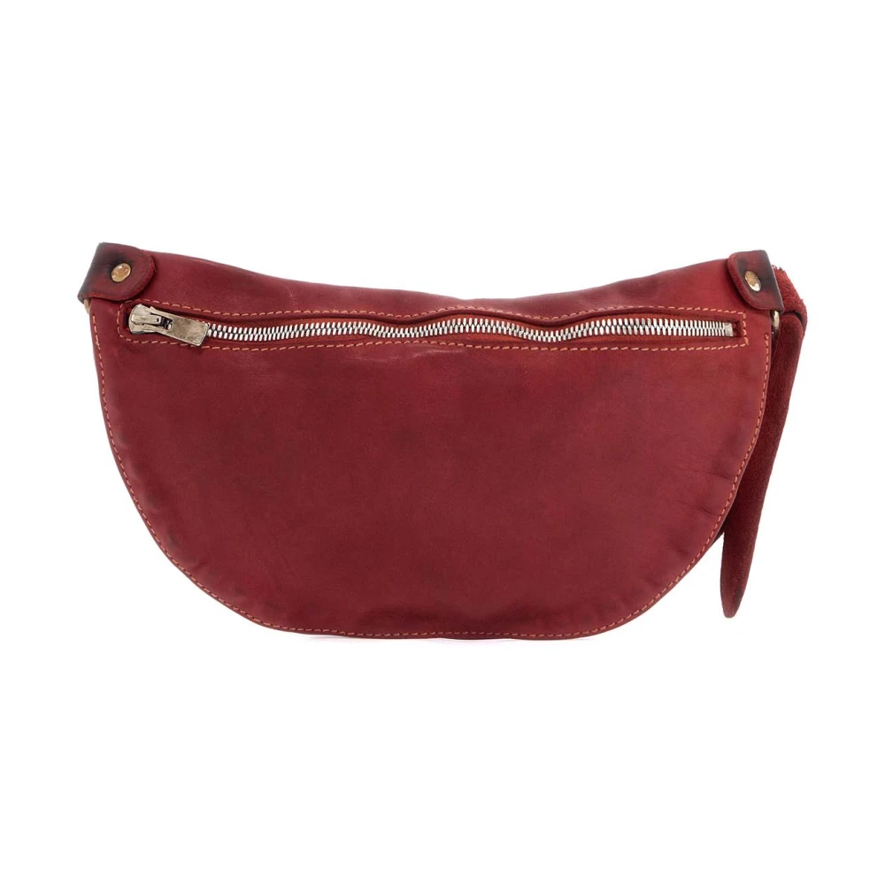 Guidi Rode Leren Crossbody Tas voor Mannen Red Heren