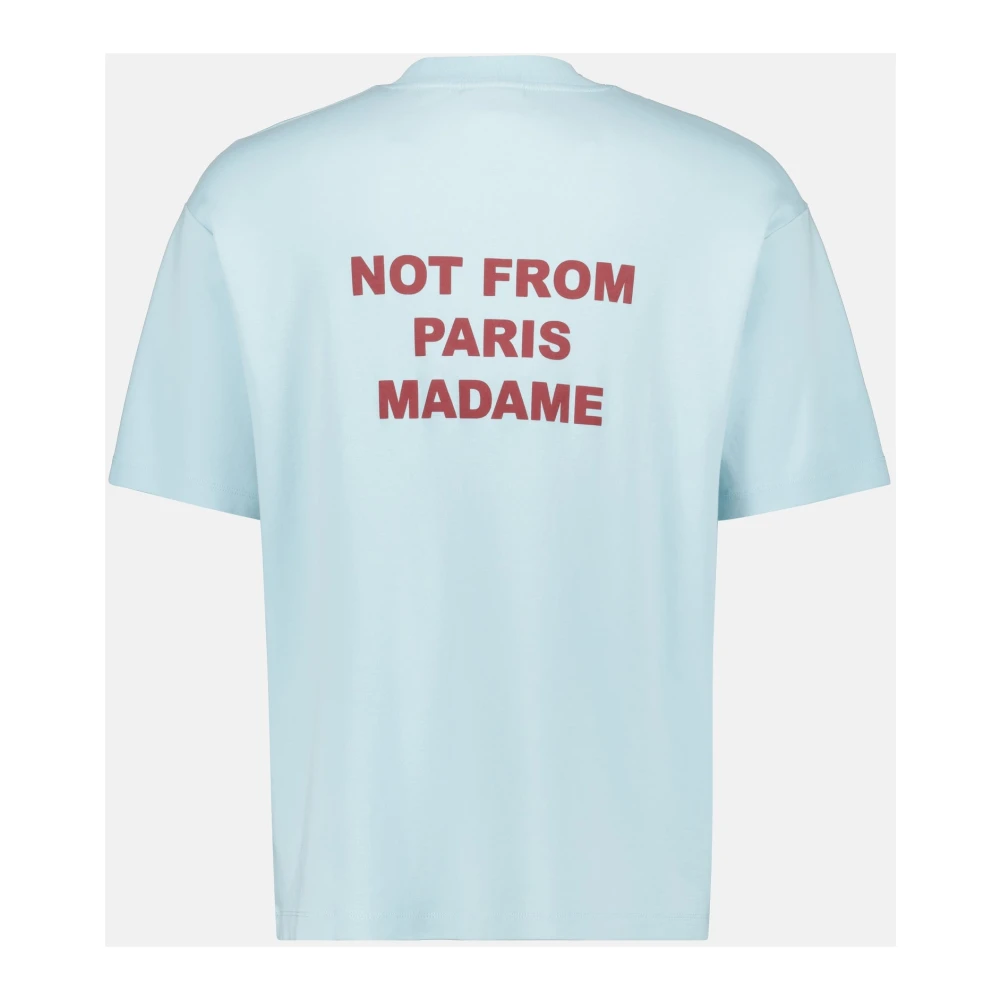 Drole de Monsieur Grappige Slogan Lichtblauw T-shirt Blue Heren