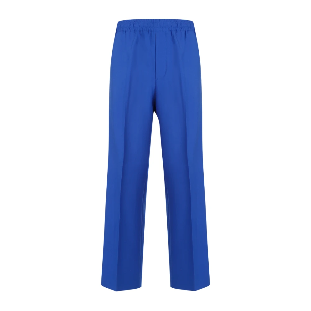 Gucci Elektrisch Blauwe Katoenen Straight Leg Broek Blue Heren