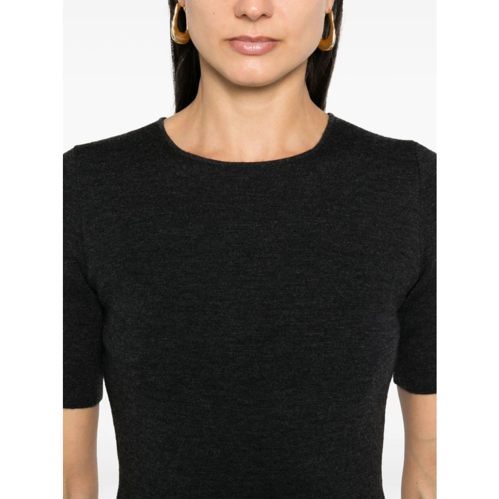 P.a.r.o.s.h. Grijze Wollen Blend Gebreide Midi Jurk Gray Dames
