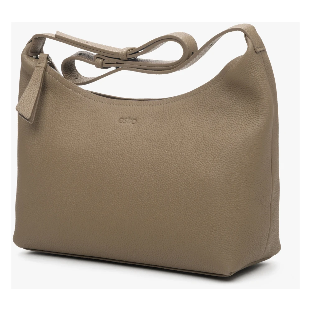 Estro Bruin & Grijs Schoudertas voor dames gemaakt van Echt Leer Er00113902 Brown Dames