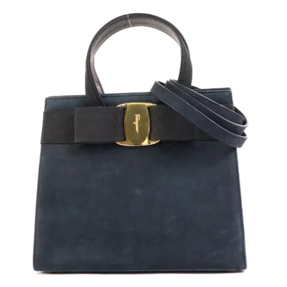 Salvatore Ferragamo Pre-owned Suede handbags Blue Dames