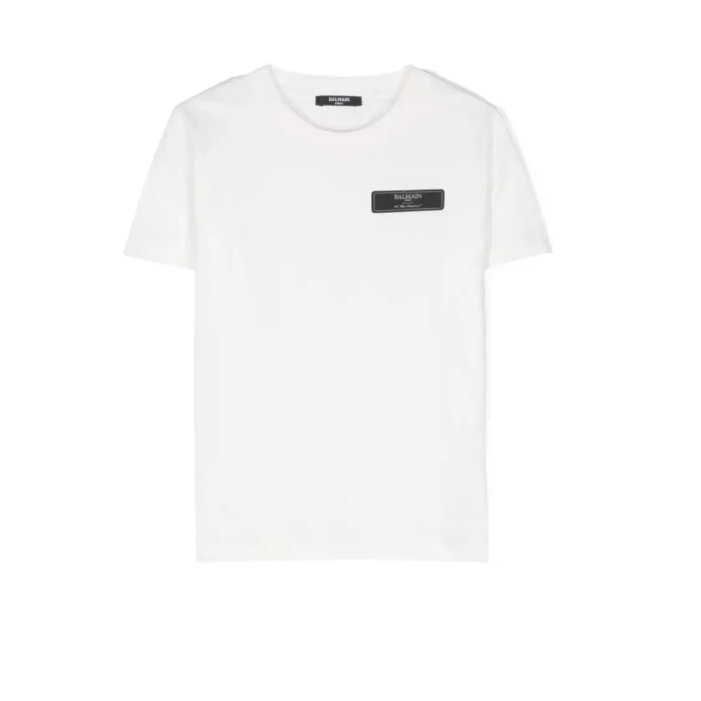 Balmain Barn Elfenbens T-shirt Topp White, Pojke