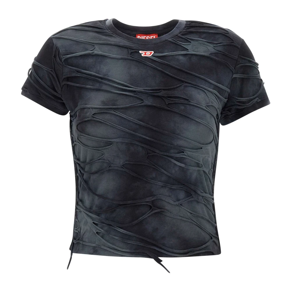 Diesel Zwarte T-shirts en Polos Lang Black Dames