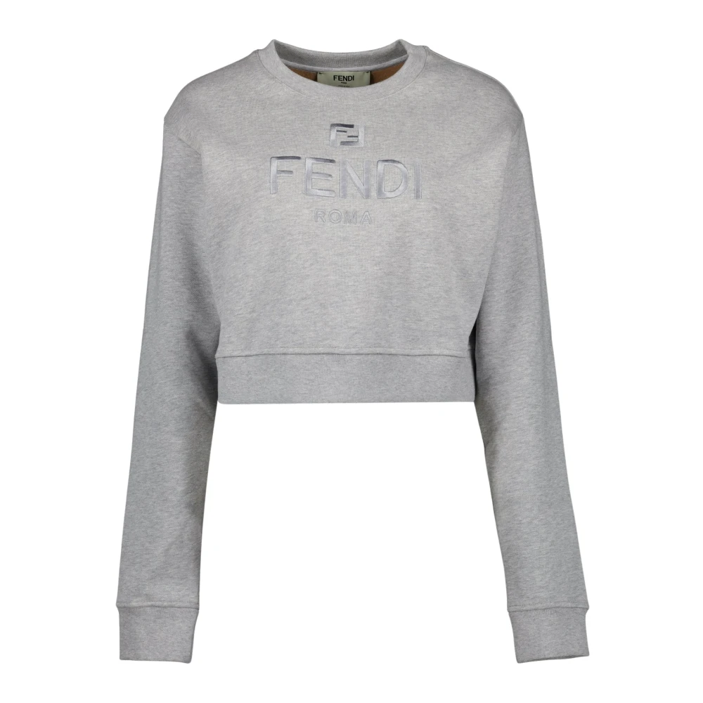 Fendi Grijze Katoenen Sweatshirt Herfst-Winter Collectie Gray Dames