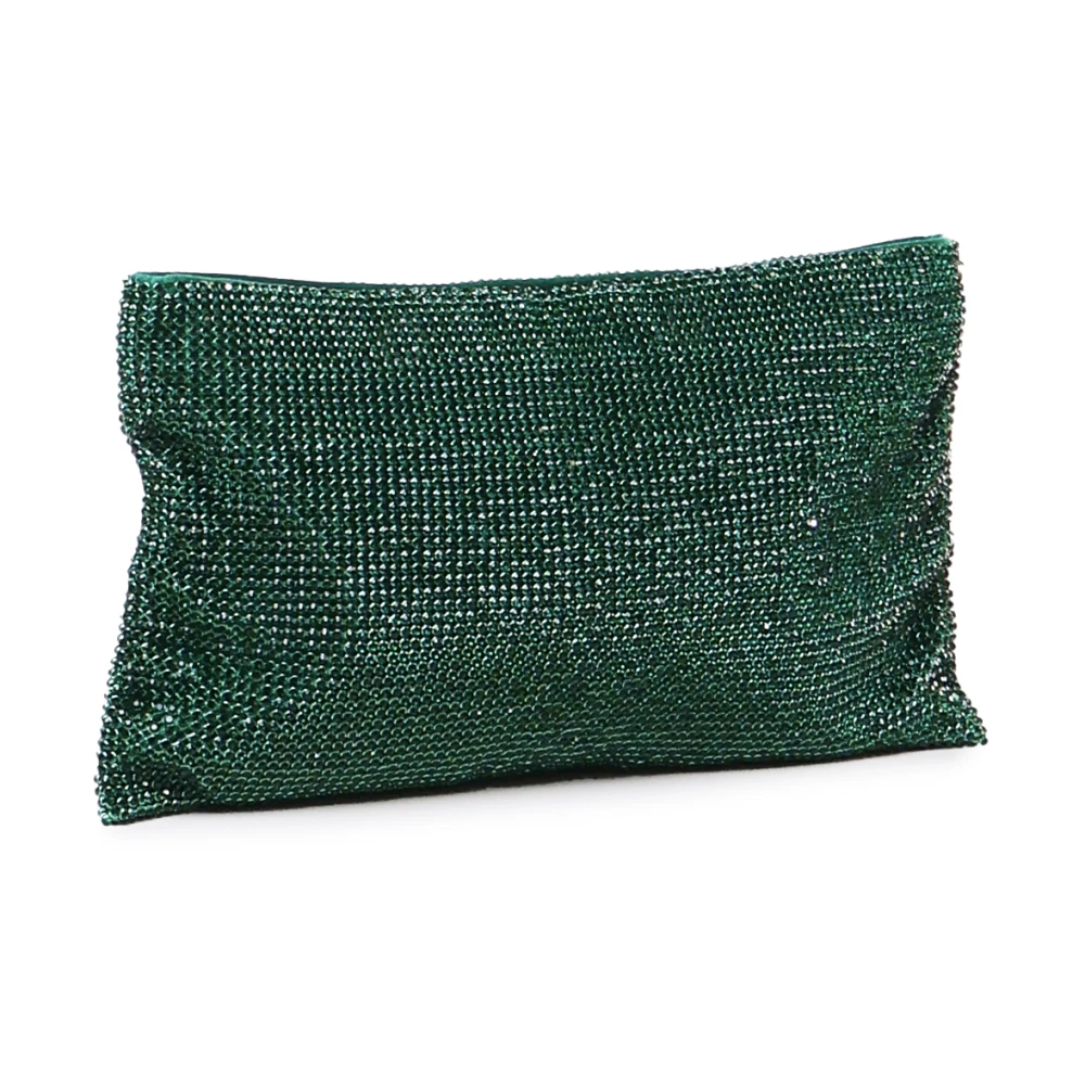 Benedetta Bruzziches Groene Mesh Clutch met Metalen Schouderband Green Dames