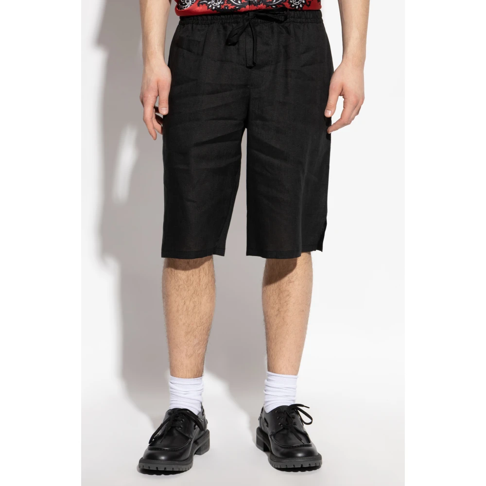 Dolce & Gabbana Linnen shorts Black Heren
