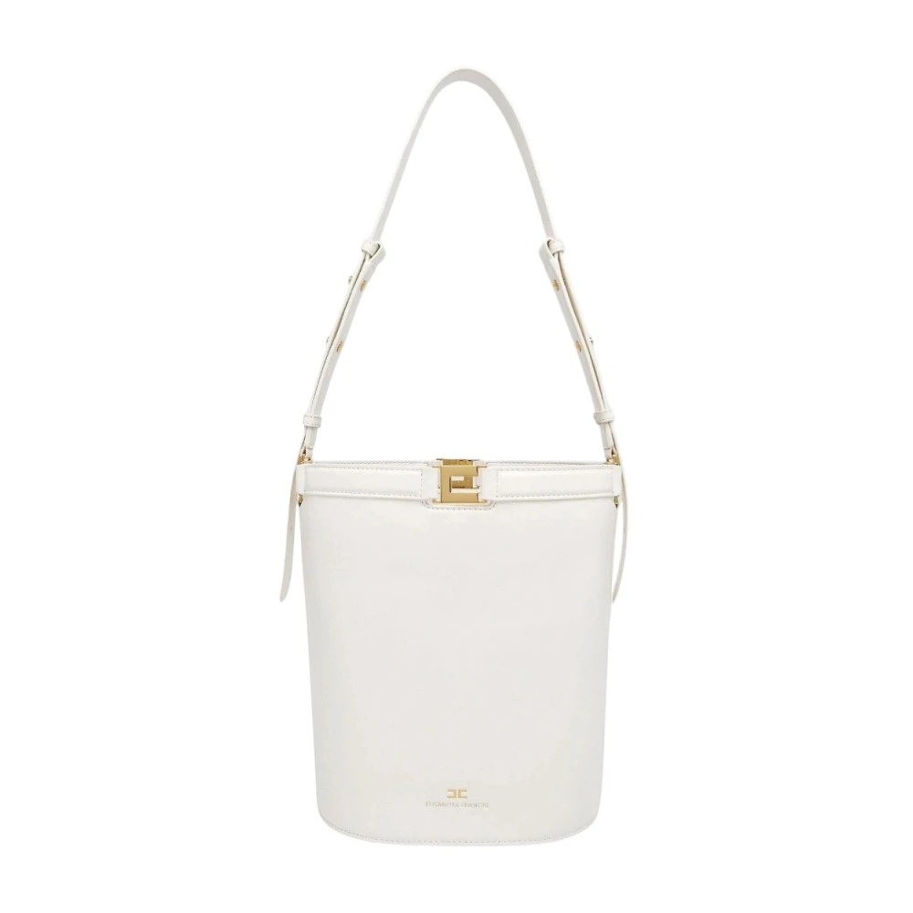 Elisabetta Franchi White Naplak Bucket Bag - Female - Shoulder Bags - One Size - Bags