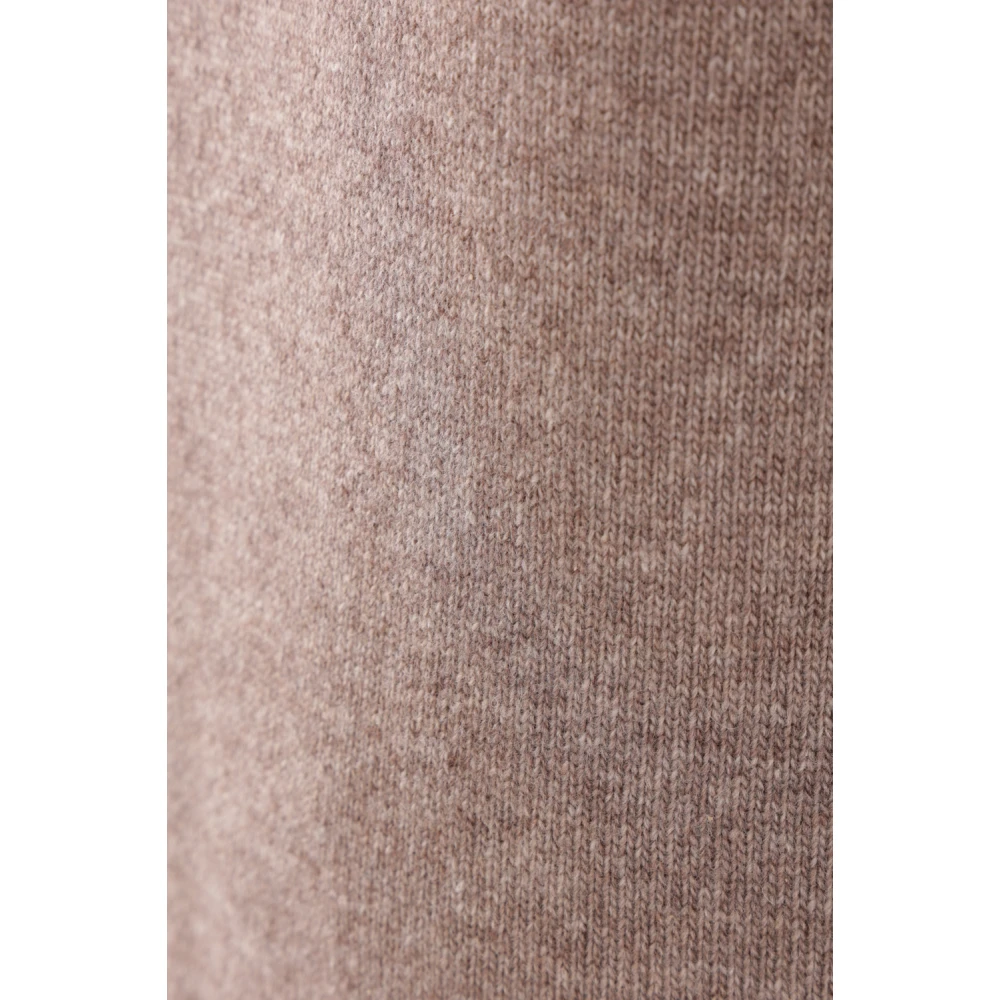 Fendi Beige Gebreide Mouwloze Logo Jurk Beige Dames