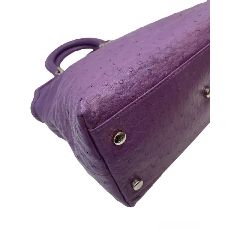 Dior Vintage Pre-owned Leather handbags Purple Dames