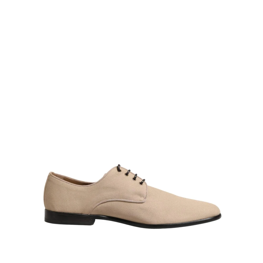 Dolce & Gabbana Beige Canvas Derby Snörskor